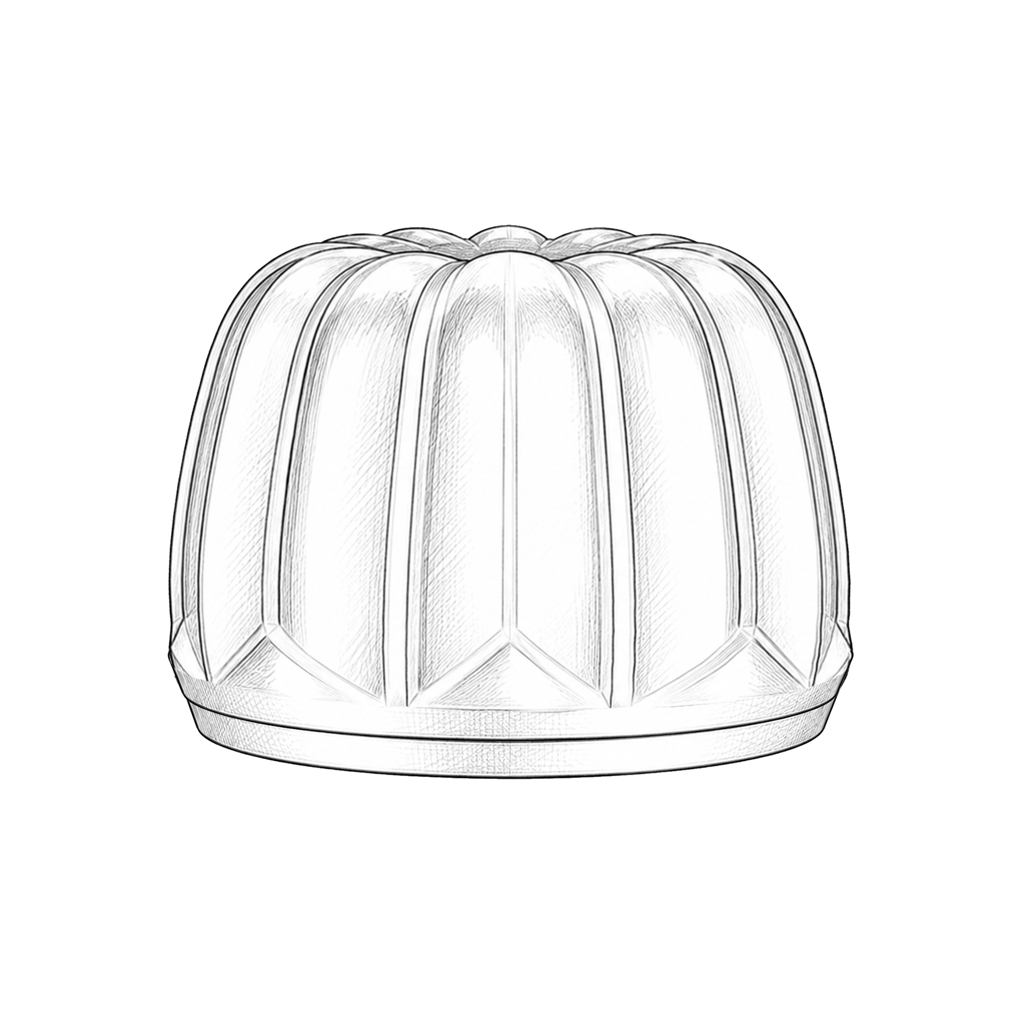 Design drawing of the bundt-cake-shaped Chocolais screw cap